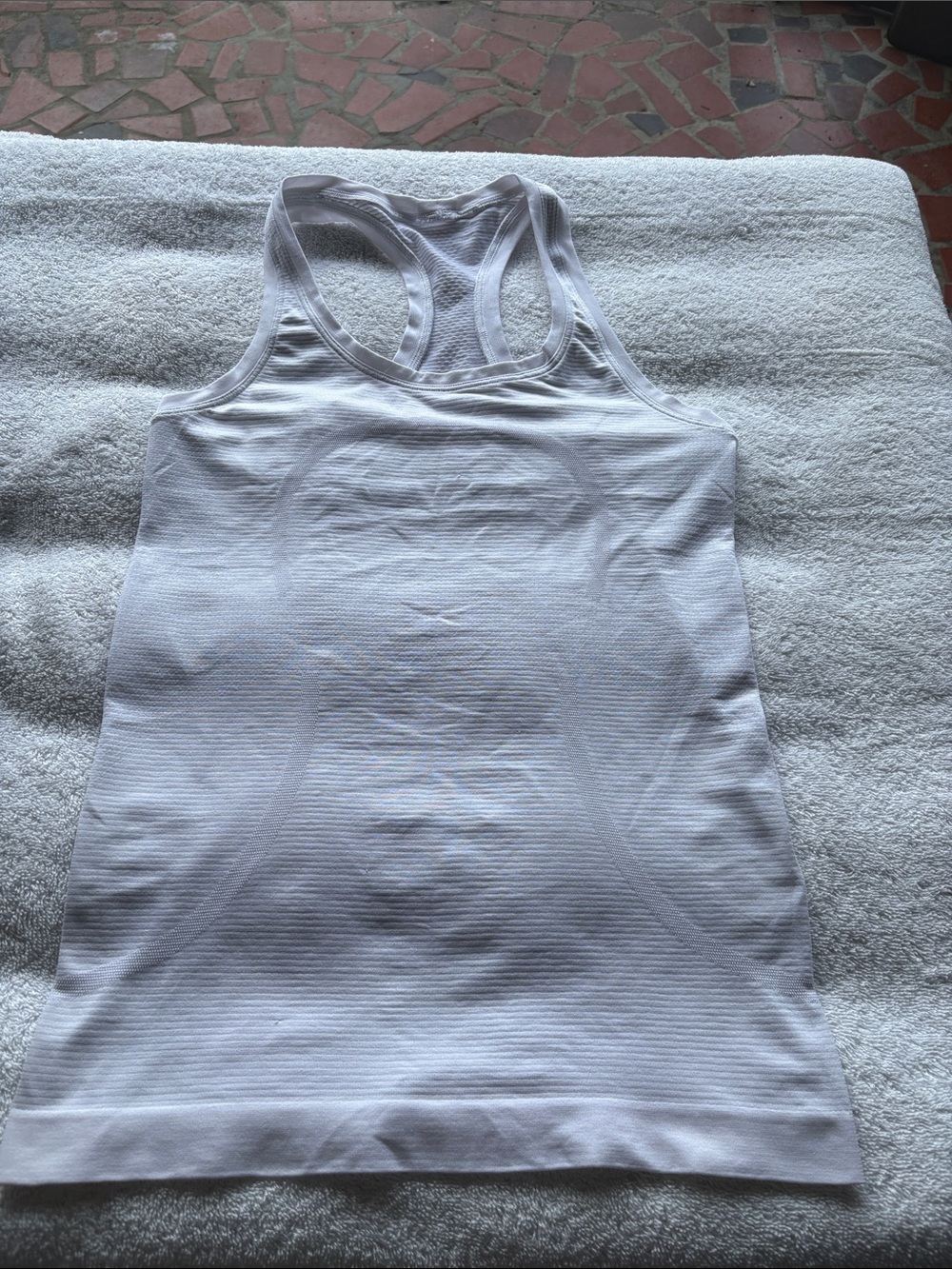 White Racerback Performance Tank Top size 4